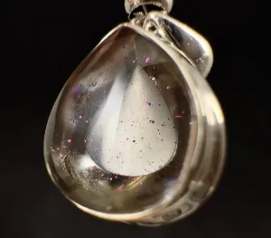 COVELLITE Pink Fire Quartz Crystal Pendant - Handmade Jewelry, Healing Crystals and Stones, 53340