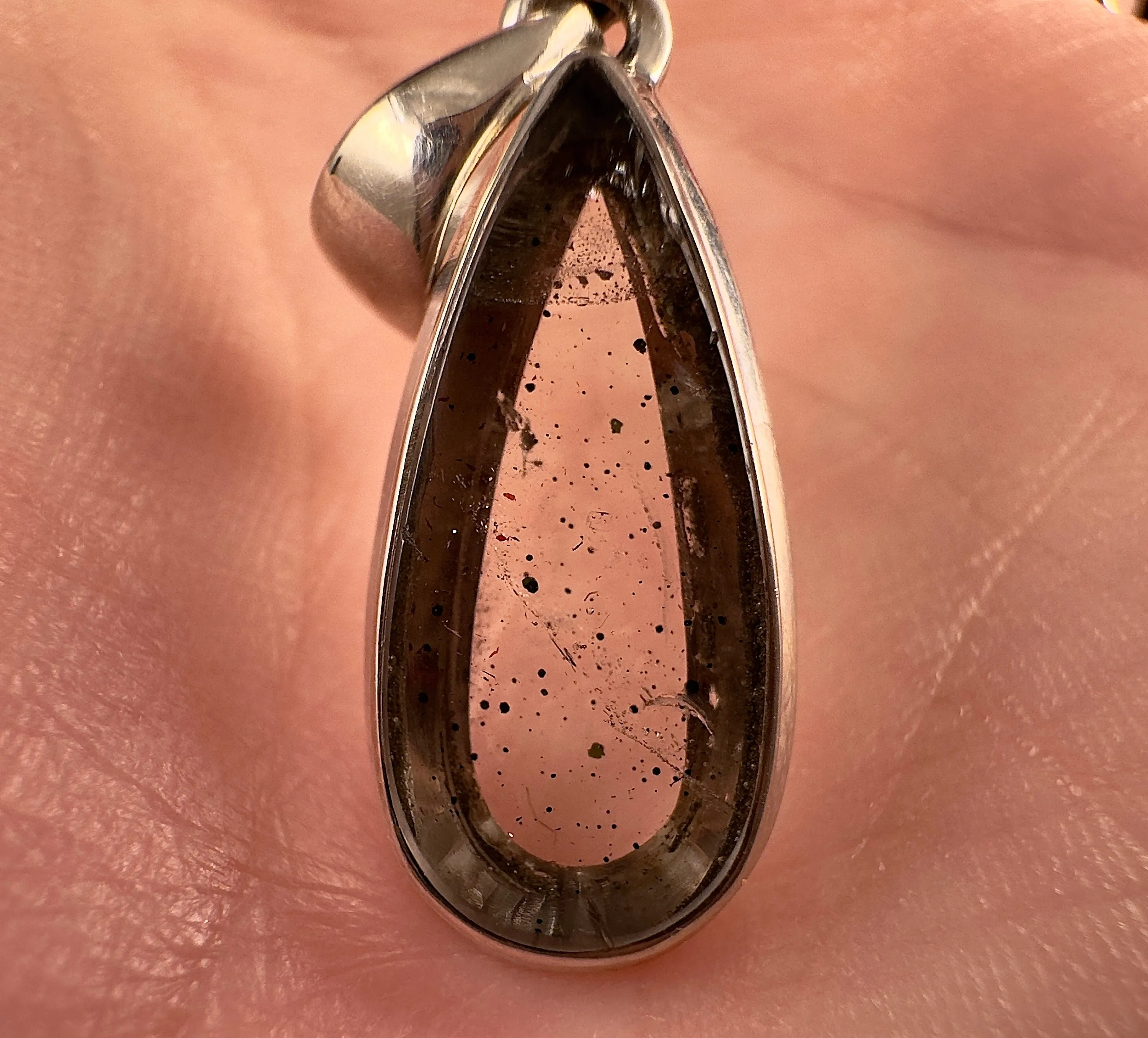 COVELLITE Pink Fire Quartz Crystal Pendant - Handmade Jewelry, Healing Crystals and Stones, 53355