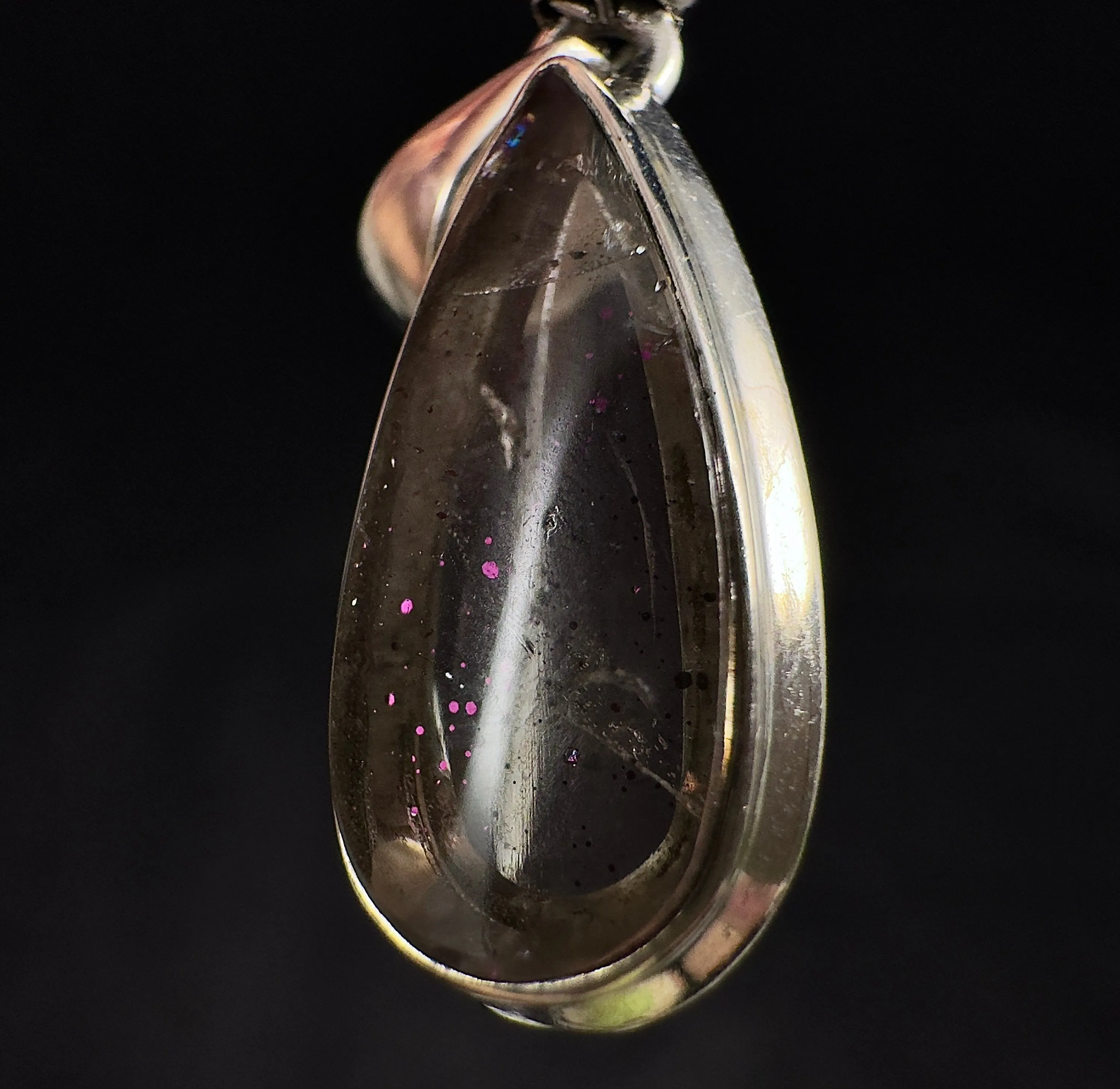 COVELLITE Pink Fire Quartz Crystal Pendant - Handmade Jewelry, Healing Crystals and Stones, 53355