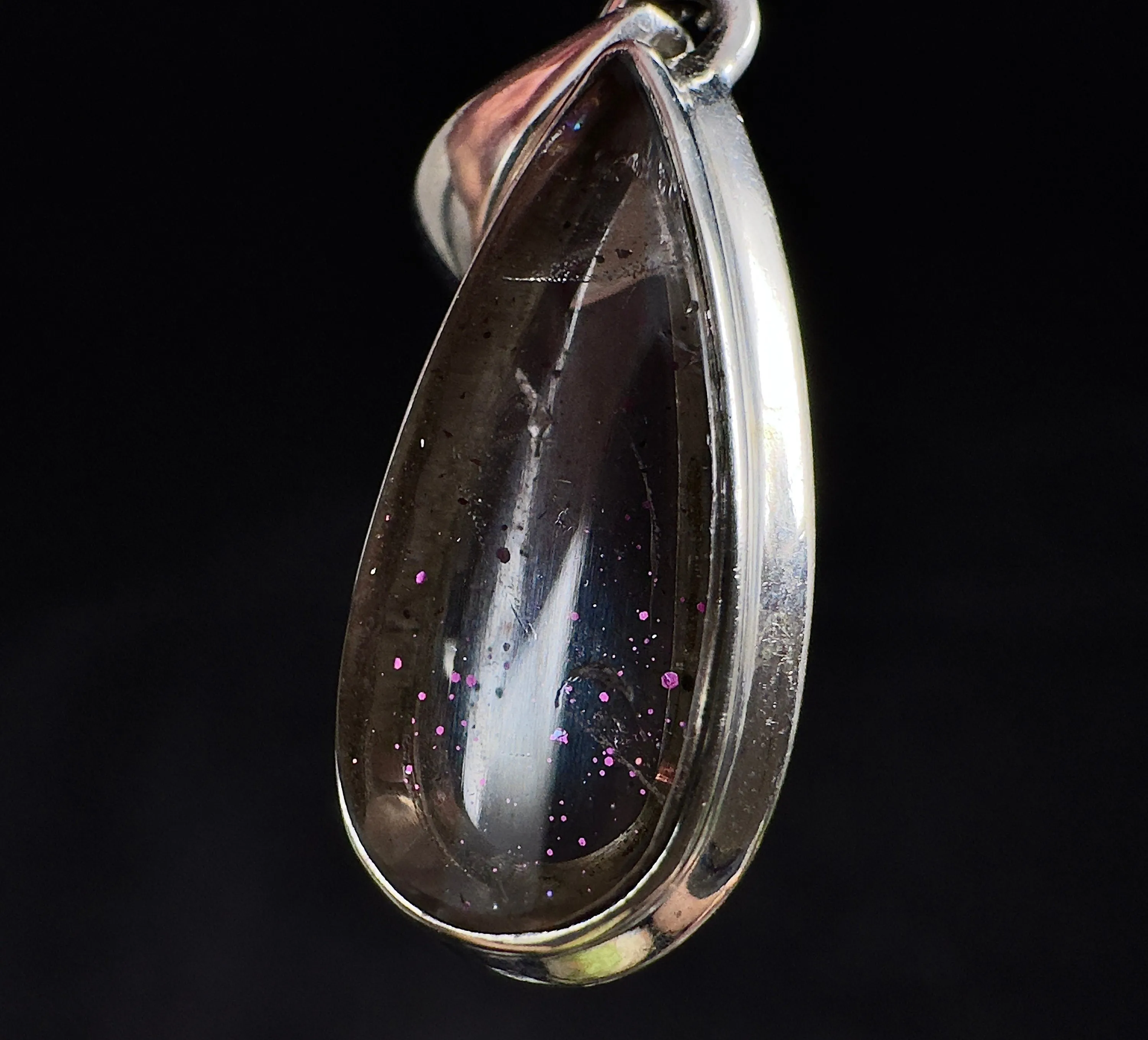 COVELLITE Pink Fire Quartz Crystal Pendant - Handmade Jewelry, Healing Crystals and Stones, 53355