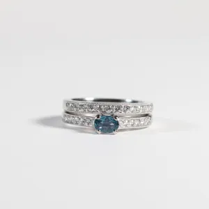 East/West Oval Yogo Sapphire Ring Set