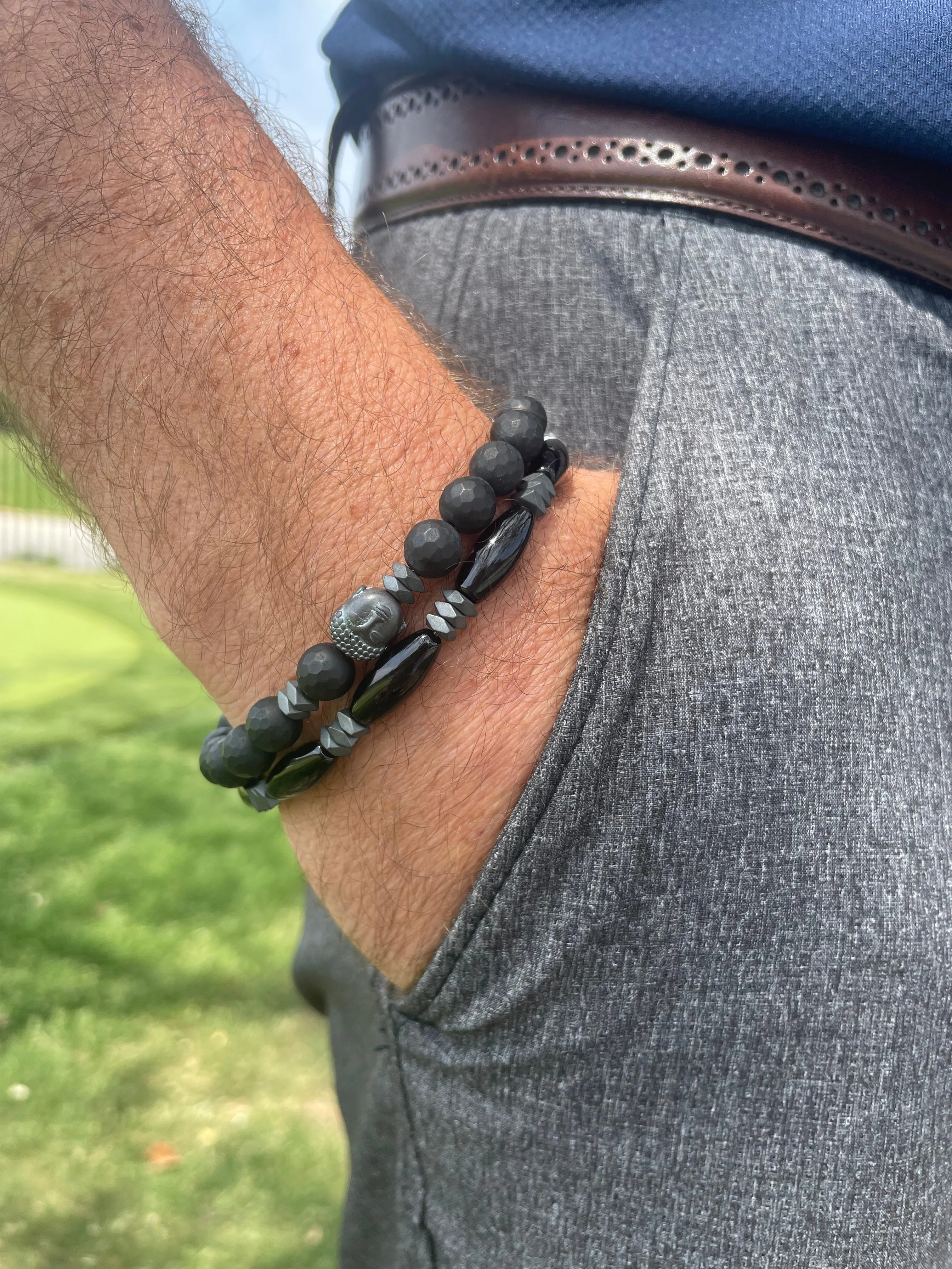 Eclipse Men's Beaded Stone Bracelet