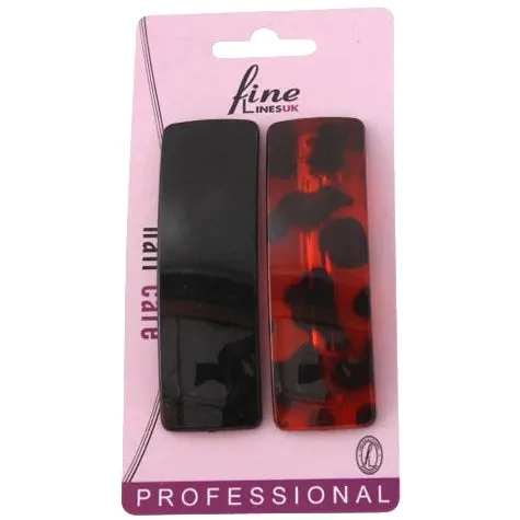 Fine Lines UK Hair Barrette - Black & Brown Pattern (6064)