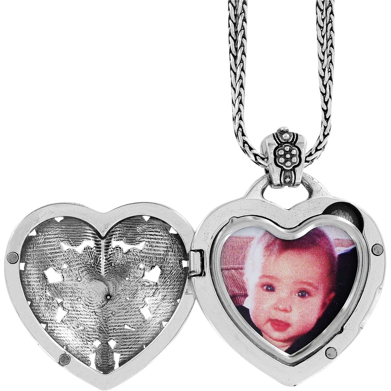 Floral Heart Locket Necklace