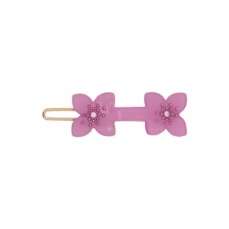 Flower Swarovski Crystal Bar Clip