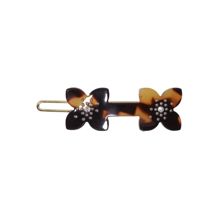 Flower Swarovski Crystal Bar Clip