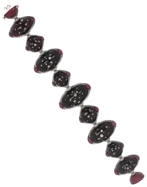 Garnet Spinel and Diamond Bracelet