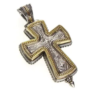 Gold Border Latin Cross Locket