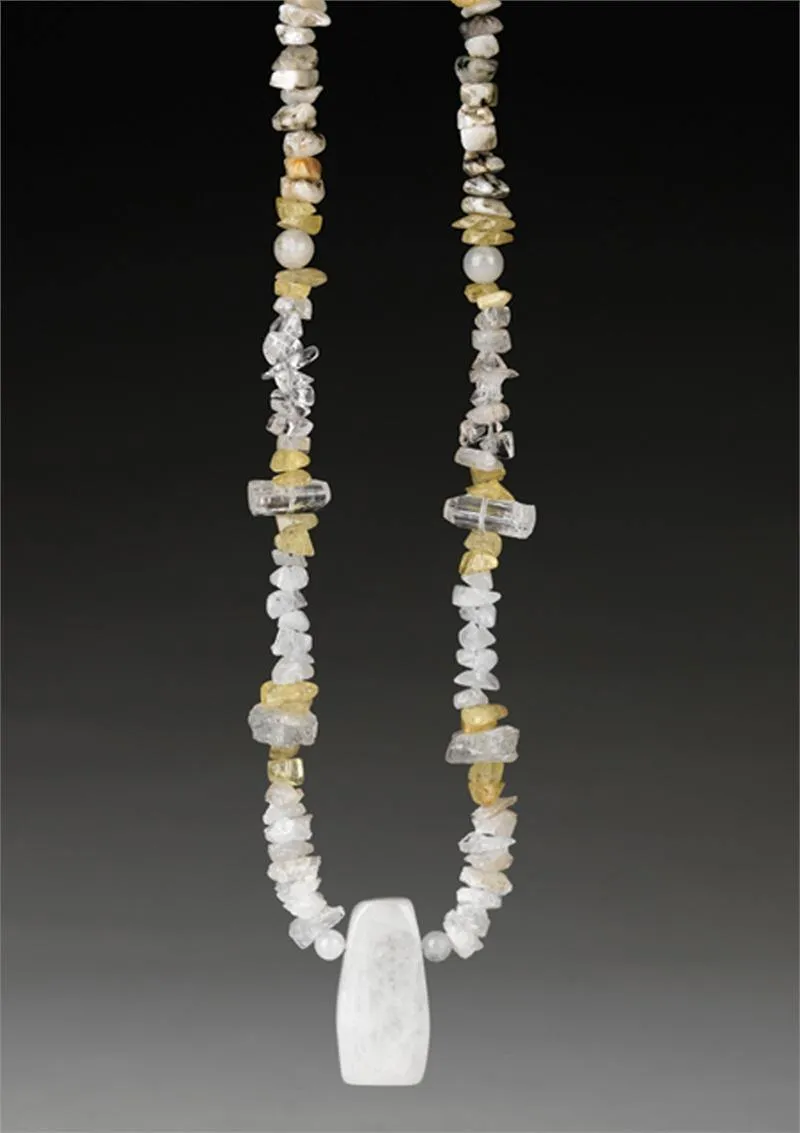 Golden Radiance Quartz Crystal Energy Necklace w/ Azeztulite, Danburite, Phenacite More