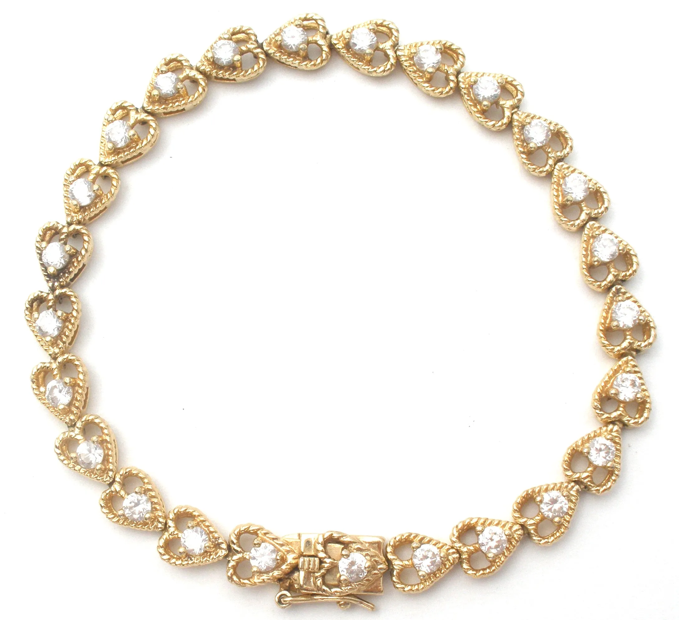 Heart CZ Tennis Bracelet Vermeil 925 Ross Simons