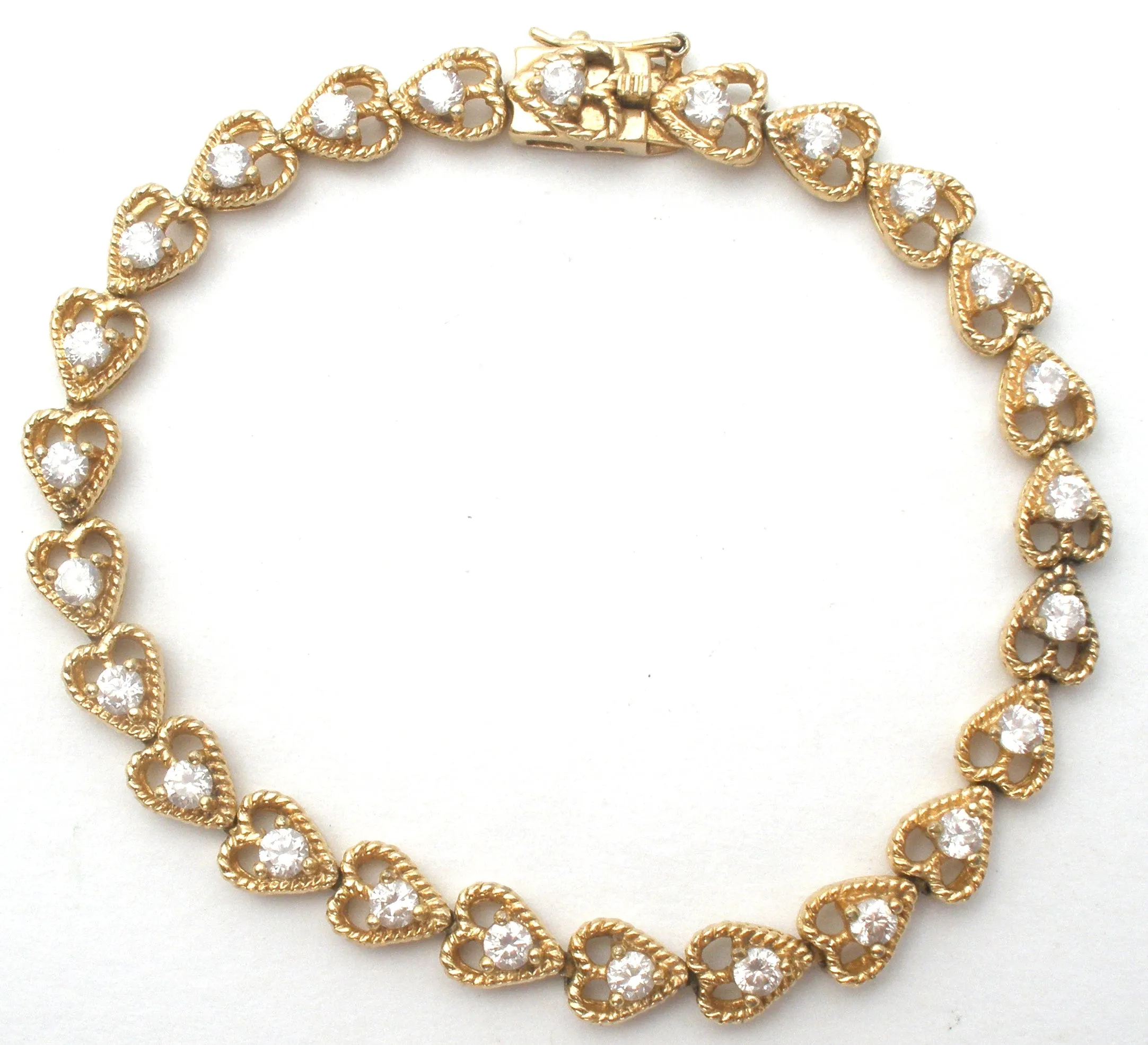 Heart CZ Tennis Bracelet Vermeil 925 Ross Simons