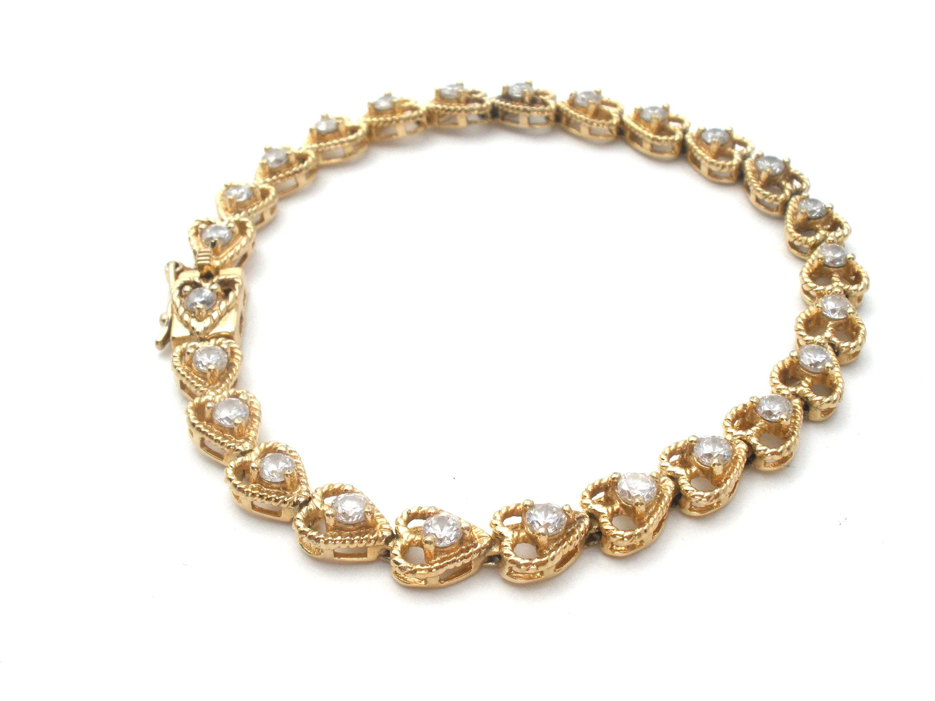 Heart CZ Tennis Bracelet Vermeil 925 Ross Simons