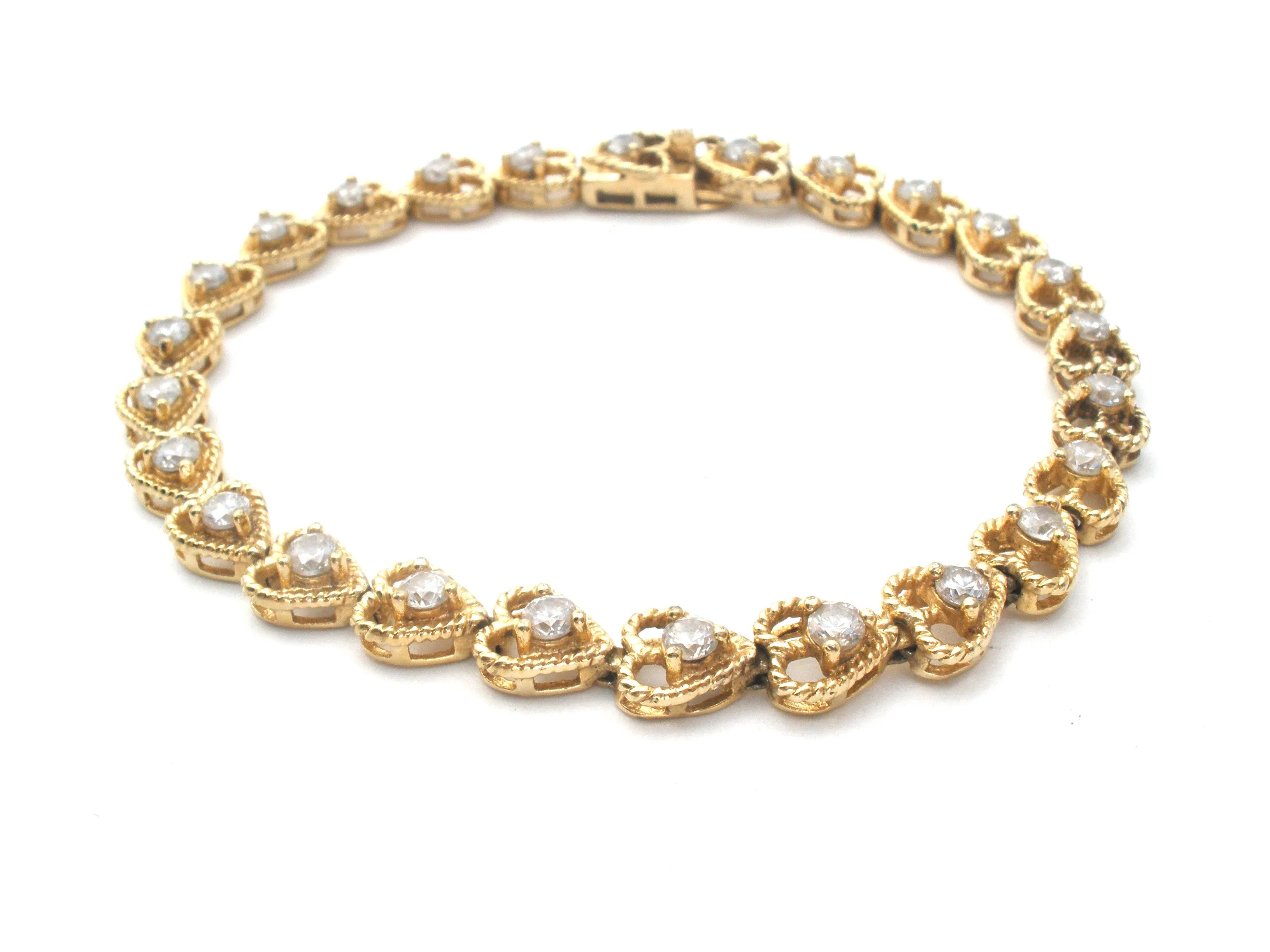 Heart CZ Tennis Bracelet Vermeil 925 Ross Simons