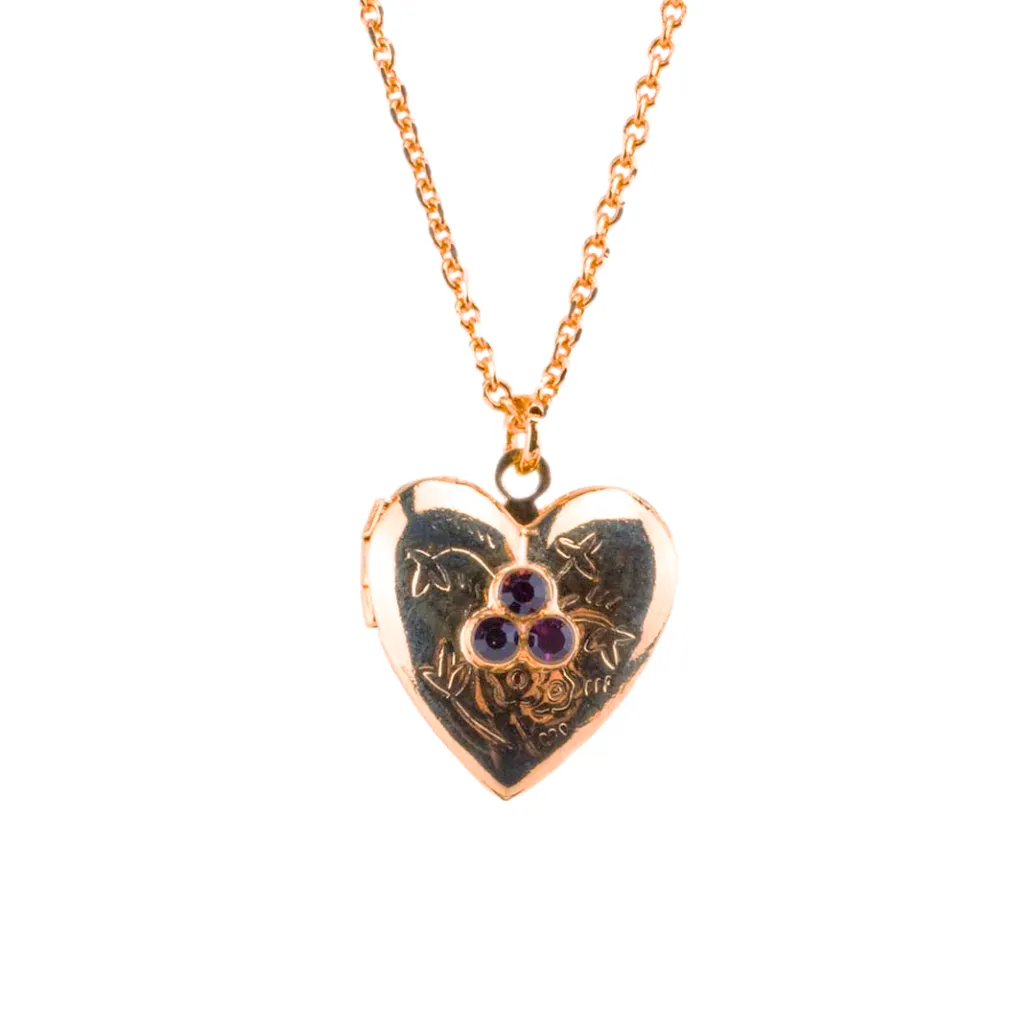 Heart Locket Pendant in "Amethyst" *Custom*