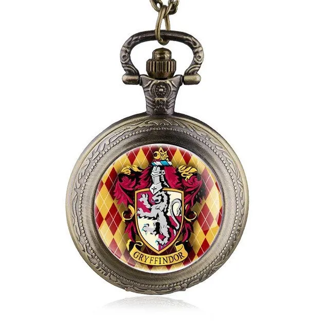 Hogwarts Dracodormiens Nunquam Titillandus Quartz Pocket Watch Mens Analog Pendant Necklace Gift