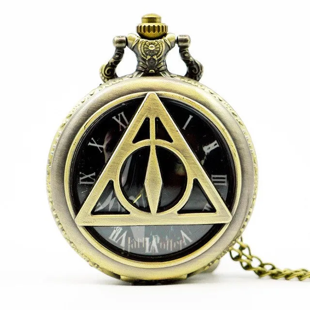 Hogwarts Dracodormiens Nunquam Titillandus Quartz Pocket Watch Mens Analog Pendant Necklace Gift