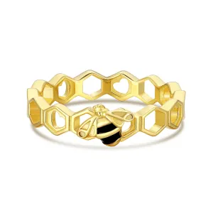 Hollow Honeycomb Bumblebee Ring