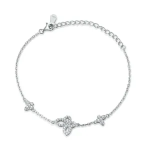 Hollow Zircon Butterfly Sterling Silver Bracelet