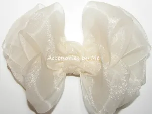 Ivory Organza Hair Bow