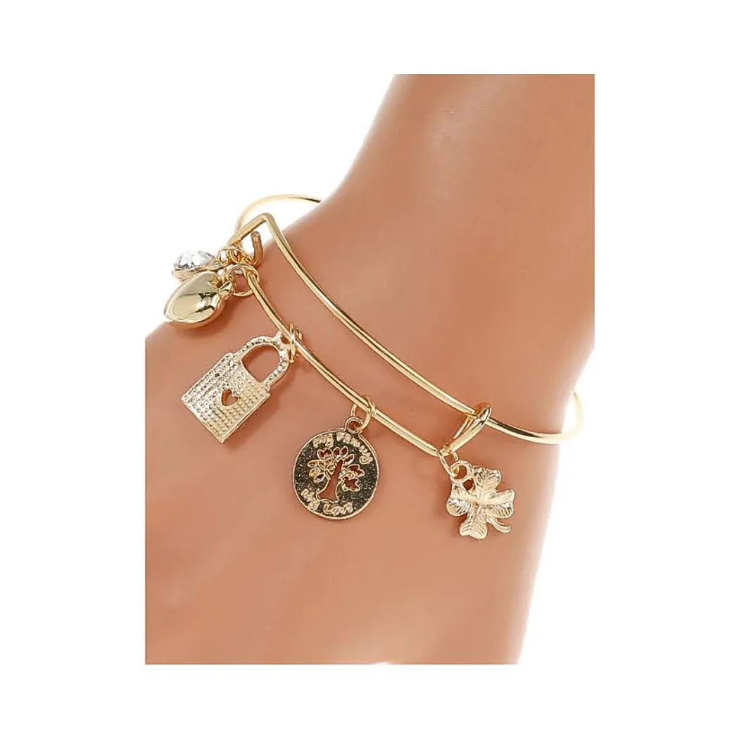 JAB43865 - Locket Charm Bangle Bracelet