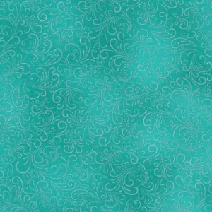 Joli Bijou Aquamarine Swirl with Metallic by Robert Kaufman - 21826-425