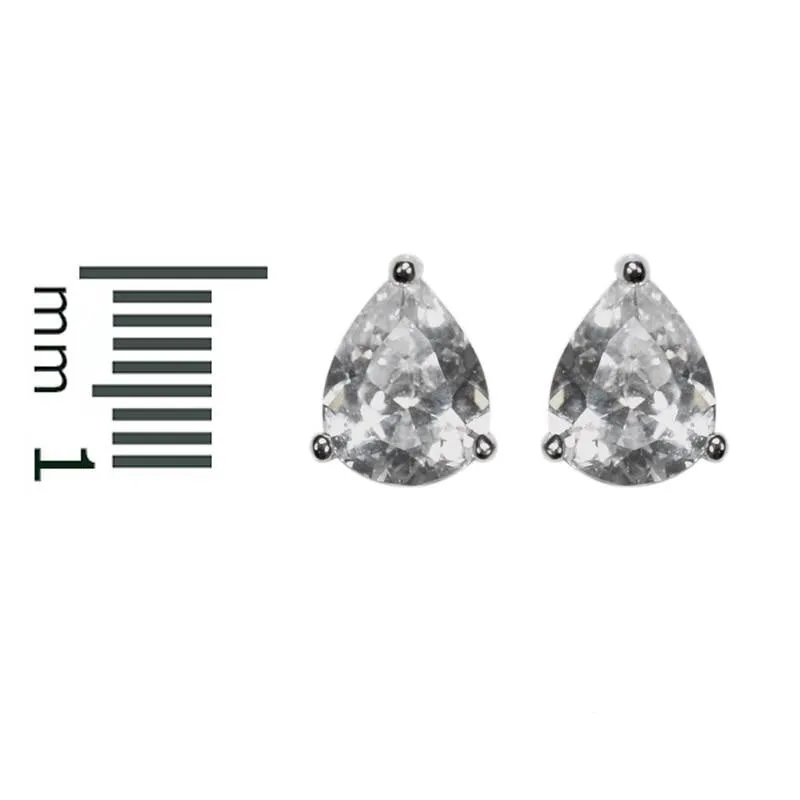 Kanisha Pear CZ Stud Earrings – 8mm | 1.25ct