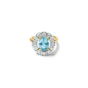 Katterina Ring 18ct Yellow & White Gold - Aquamarine & Diamond