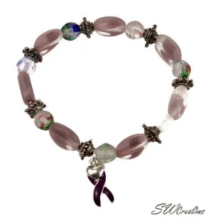 Lavender Frost Window Awareness Beaded Bracelets