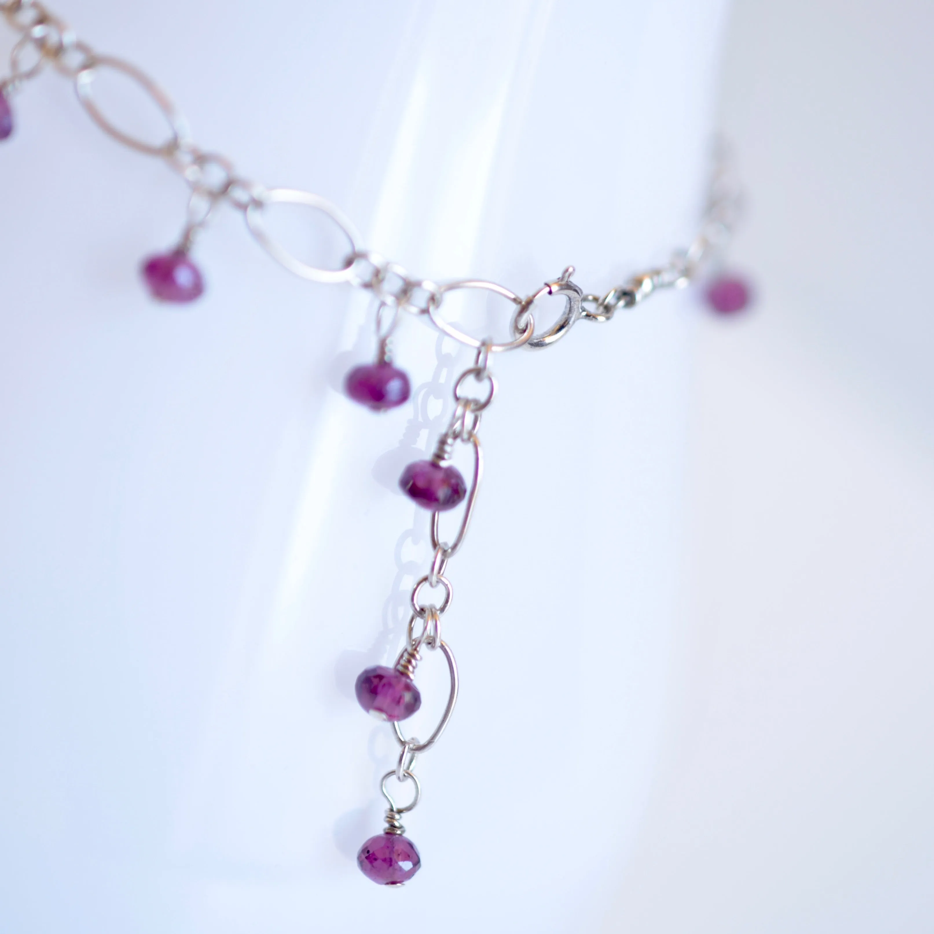 Lilibeth - Rhodolite Garnet, Oxidized Sterling Silver Bracelet