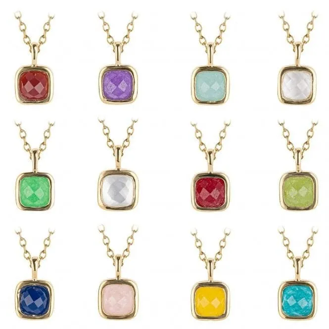 March Birthstone Aqua Quartz Gold Plated Silver Necklace N4508