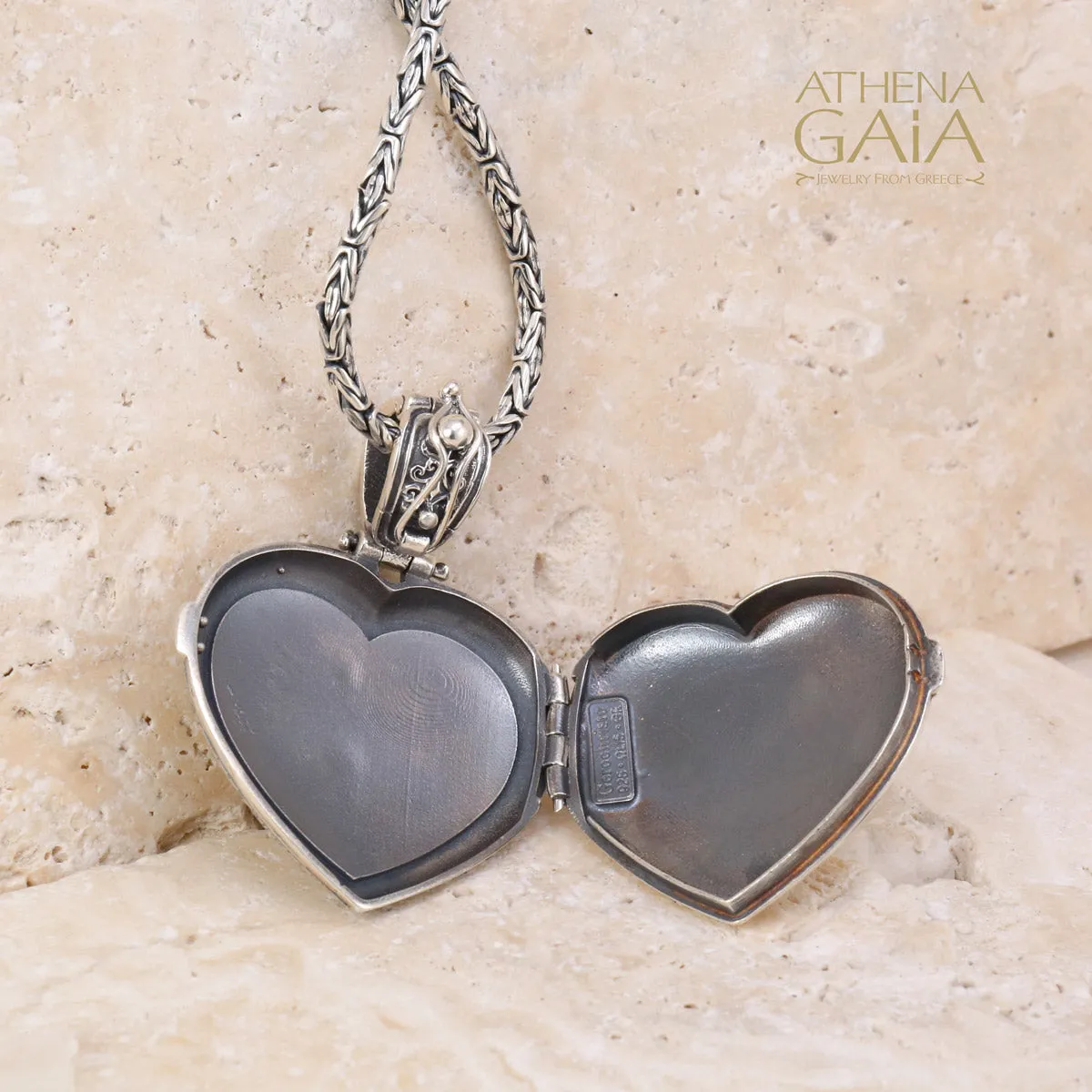 Mediterranean Heart Silver Locket (Large)