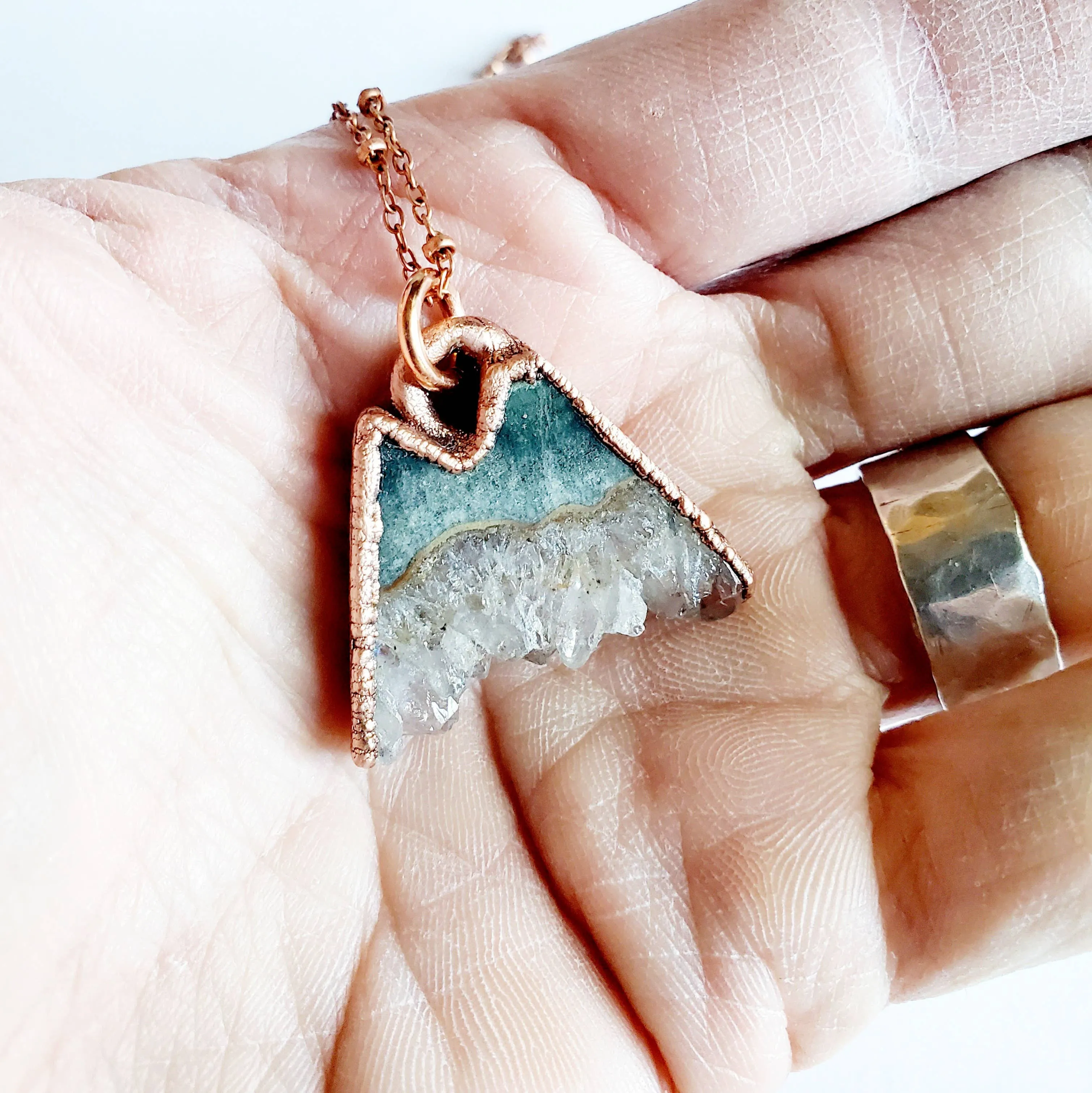 Merging Metals Mountain Necklace