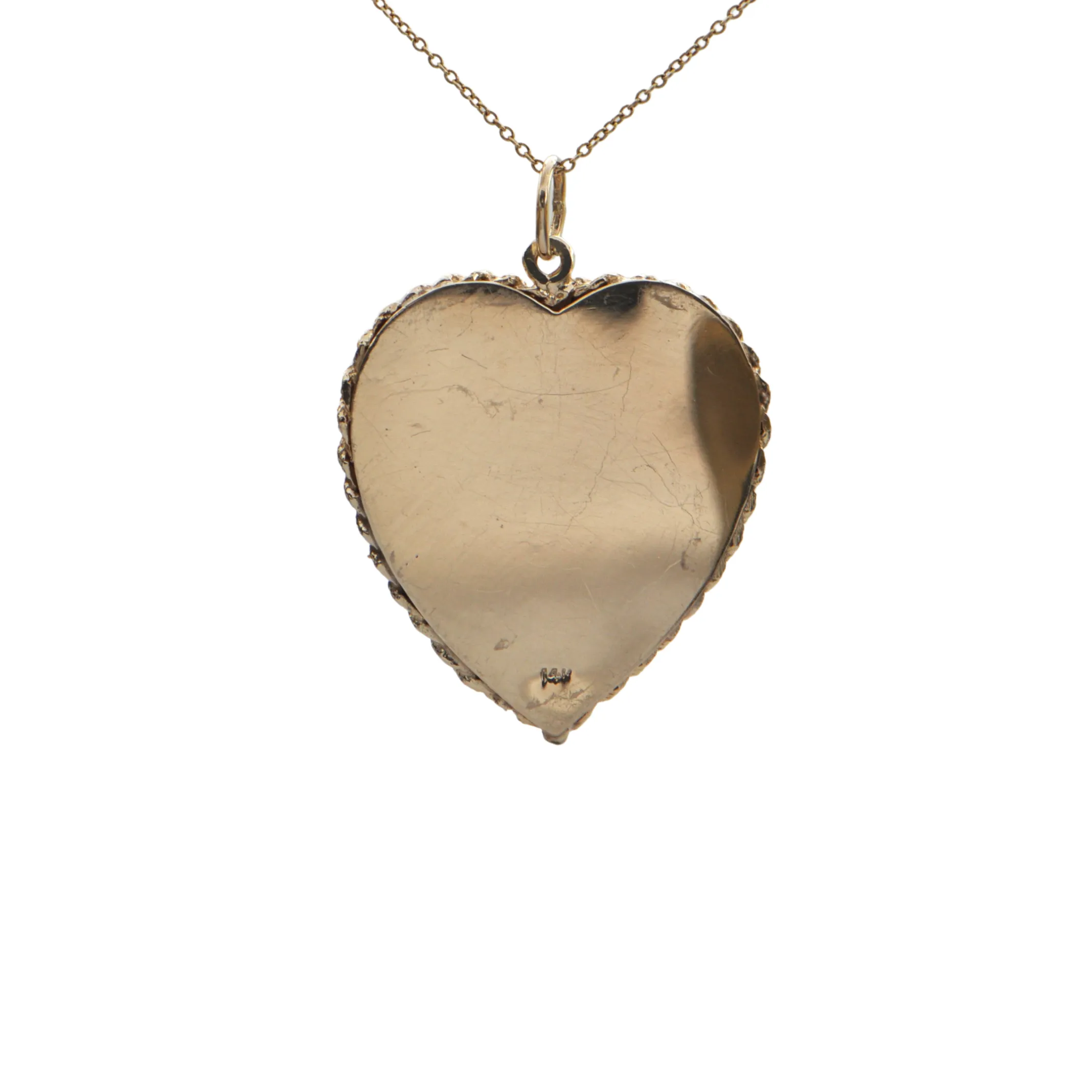 Mid-Century Bohemian Garnet 14K Yellow Gold Heart Locket