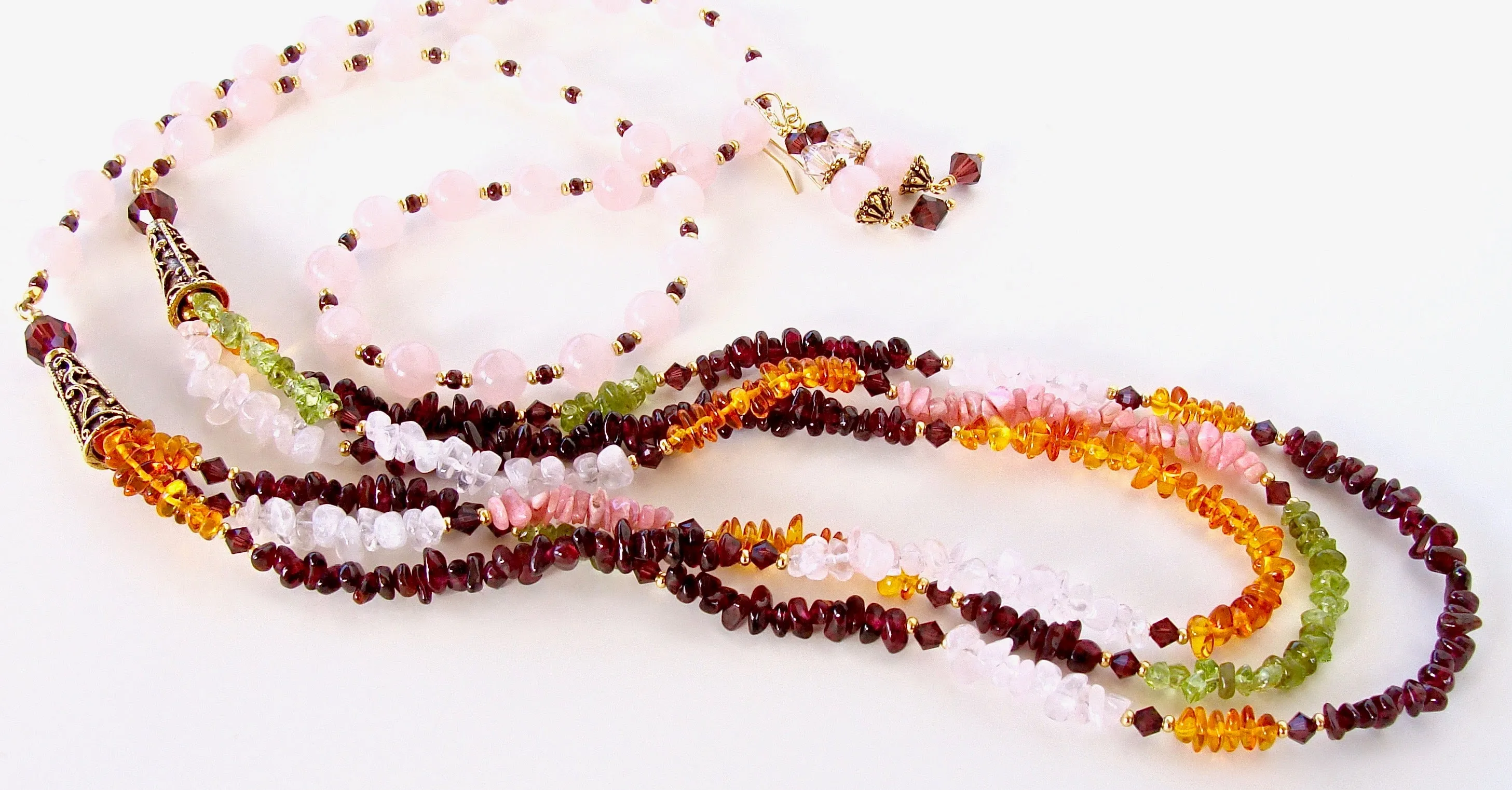 Mirabelle: Garnet and Peridot Necklace Set