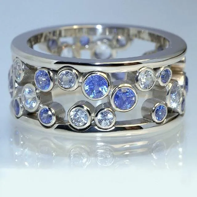 Modern Blue Stone Ring