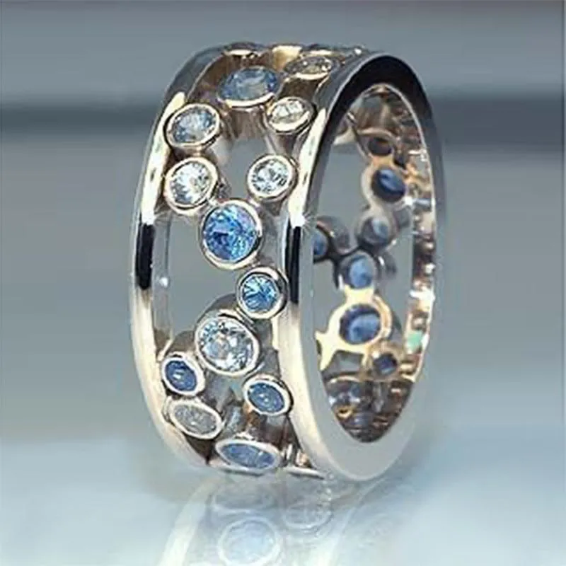 Modern Blue Stone Ring