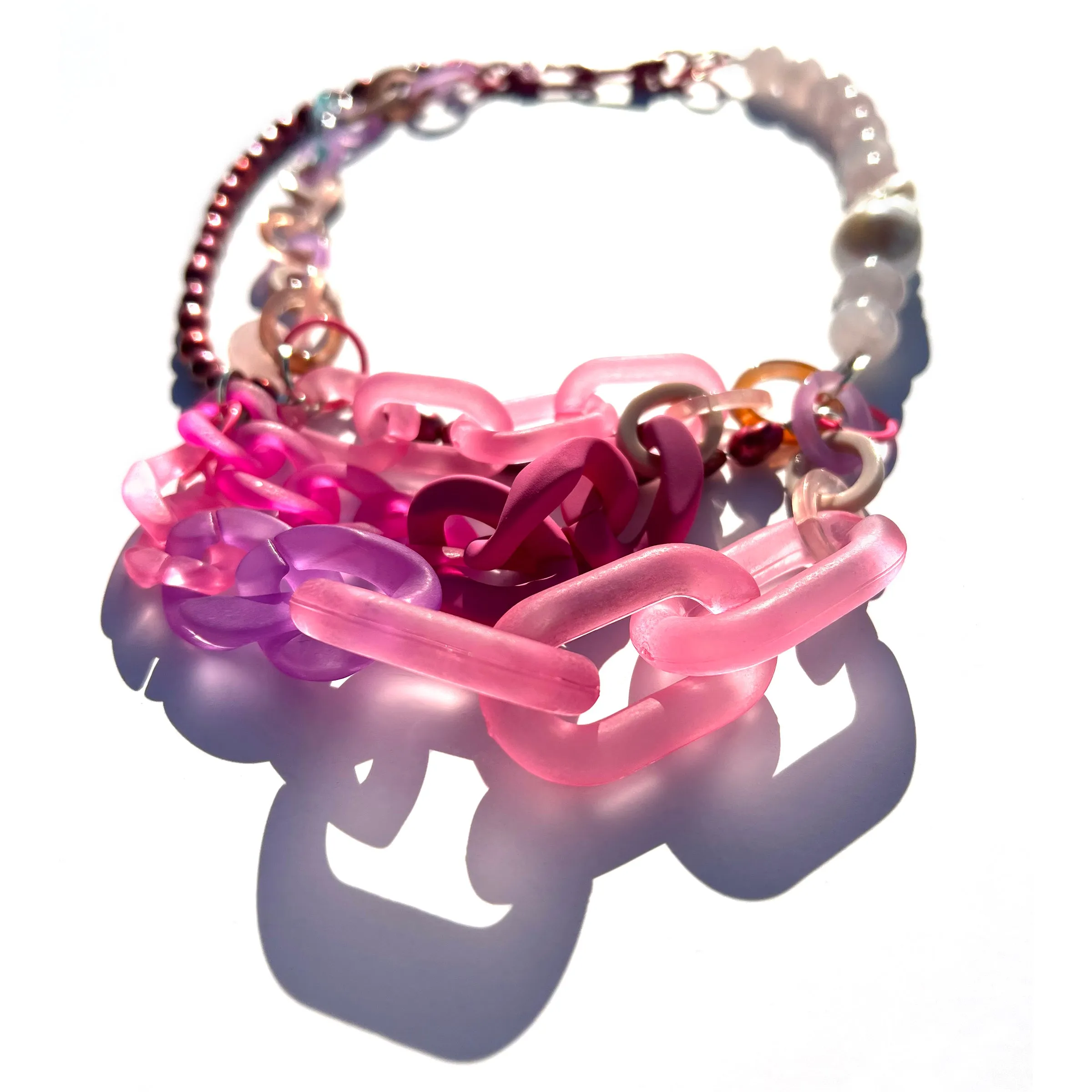 MPR x THE IMAGINARIUM: Hot Pink Rose Quartz   Baroque Pearl Melange Necklace