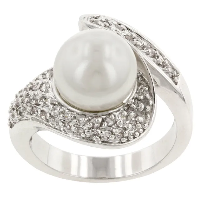 Neila White Pearl Swirl CZ Ring | 0.5ct