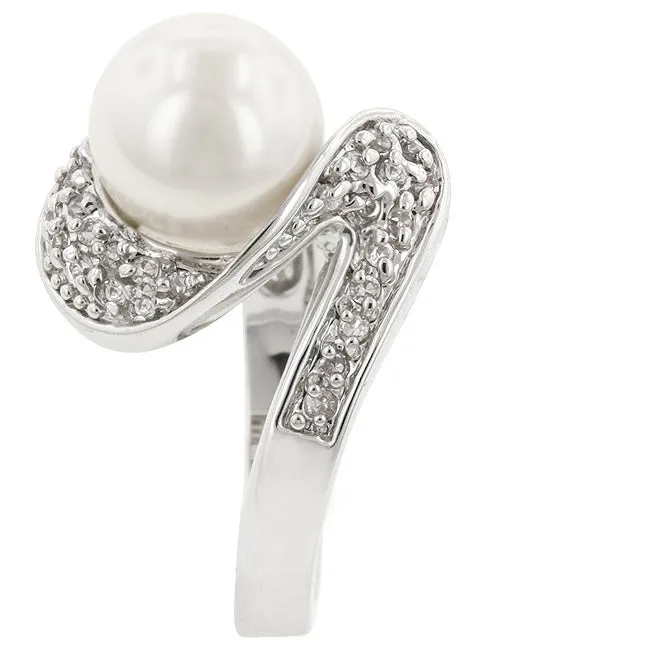 Neila White Pearl Swirl CZ Ring | 0.5ct