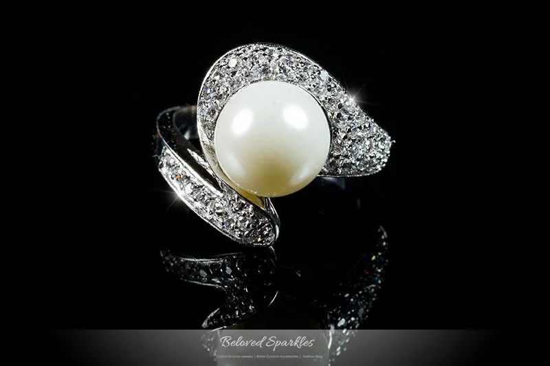 Neila White Pearl Swirl CZ Ring | 0.5ct