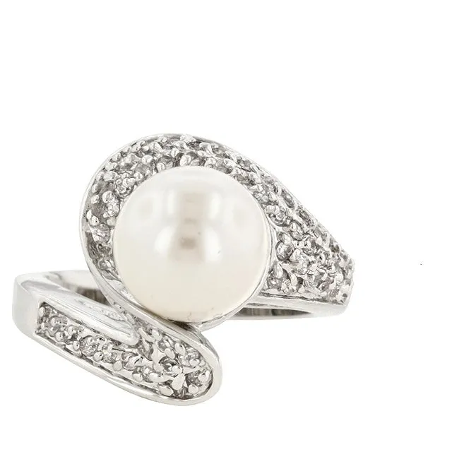 Neila White Pearl Swirl CZ Ring | 0.5ct