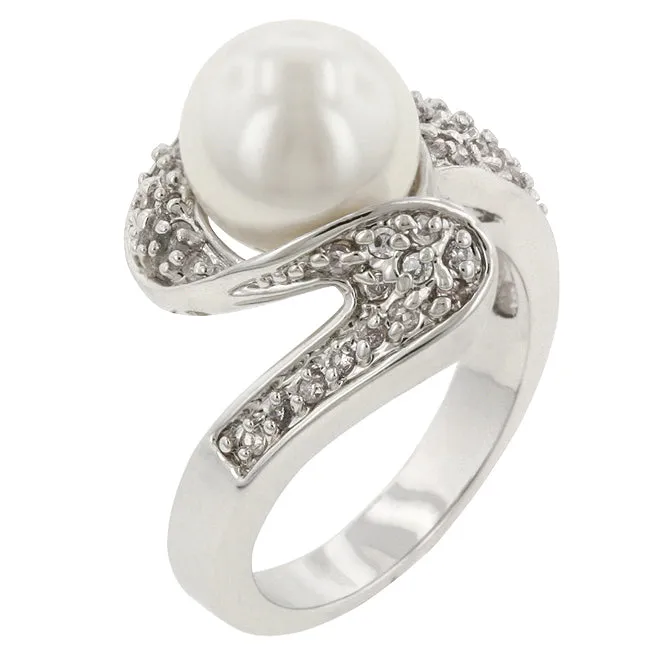 Neila White Pearl Swirl CZ Ring | 0.5ct