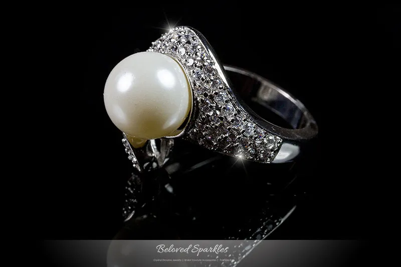 Neila White Pearl Swirl CZ Ring | 0.5ct