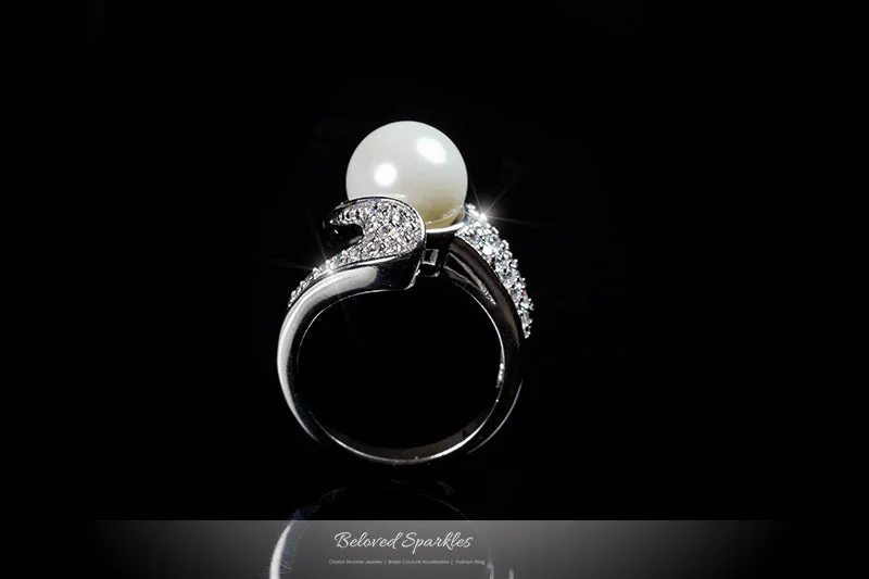 Neila White Pearl Swirl CZ Ring | 0.5ct