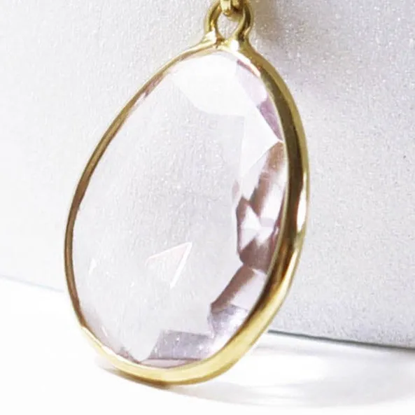 One-of-a-kind facet quartz necklace