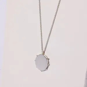 Oval Locket Necklace - Sterling Silver