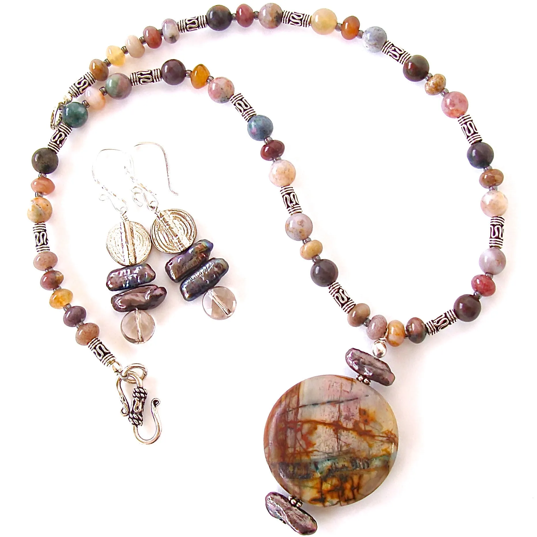 Paz: Natural Stone Jewelry with Jasper Pendant