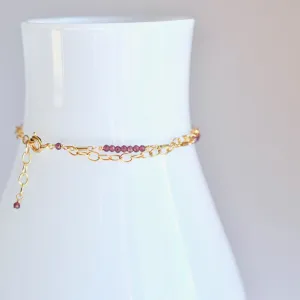 Piper - Rhodolite Garnet, 14k Gold Filled Bracelet