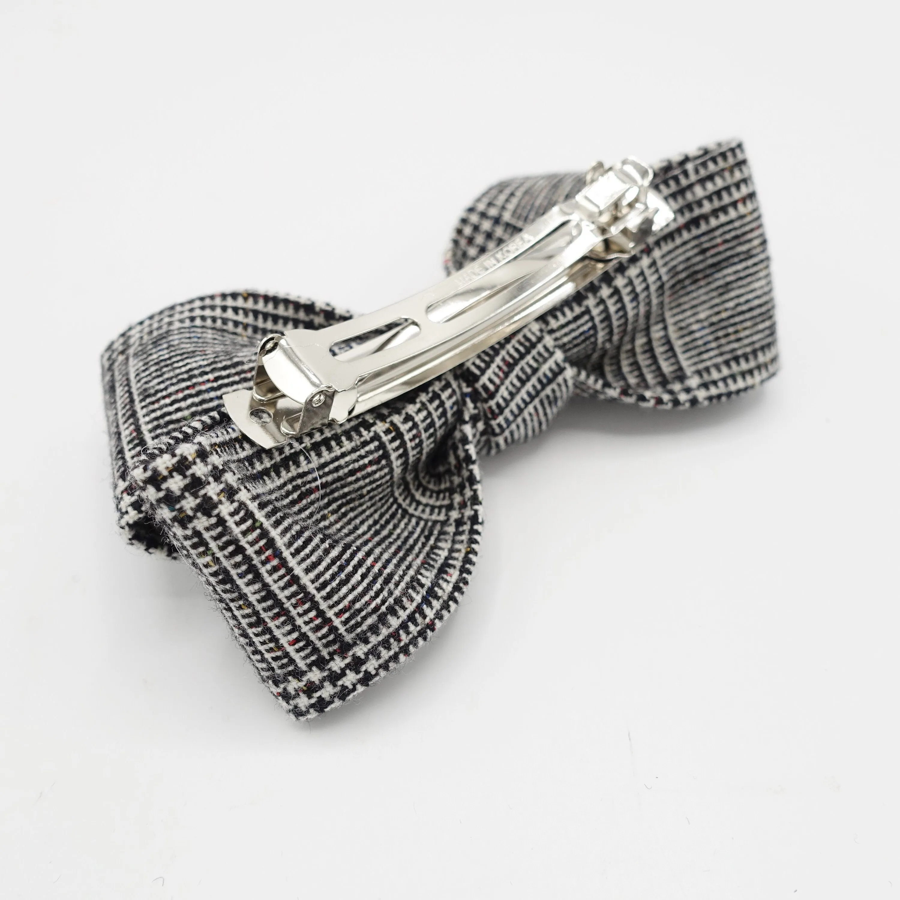 plaid check x pattern hair bow woolen Fall Winter women accessory