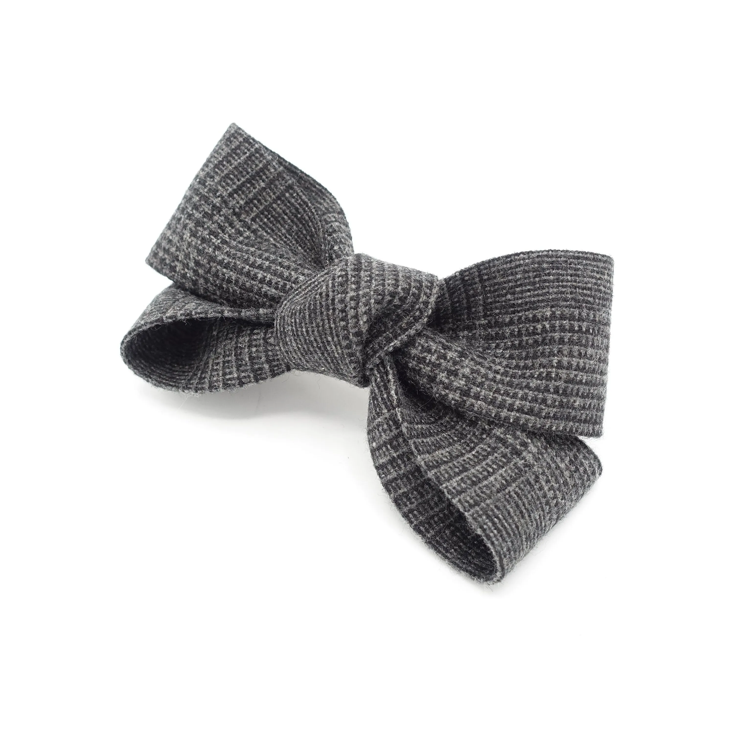 plaid check x pattern hair bow woolen Fall Winter women accessory